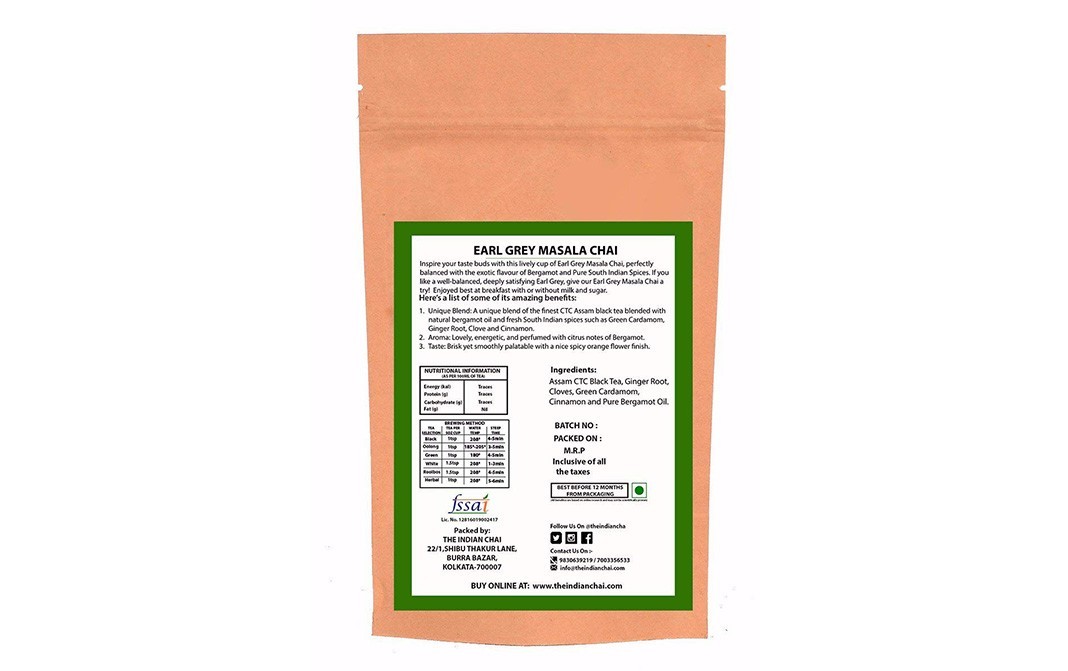 The Indian Chai Earl Grey Masala Chai    Pack  100 grams